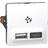 Lauritz Knudsen Fuga USB A+C Lader 1 Modul Hvid