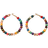 Shein pair Vintage Exaggerated Personalized Circle Earrings With Creative Colorful Wood Beads Decoration For Women