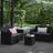 Keter Marie 4 Seater Black Longue - Grey Outdoor Lounge Set