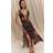 PrettyLittleThing Floral Chiffon Frill Plunge Strappy Maxi Dress - Brown
