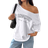 Shein Oversized Asymmetrical Shoulder Brooklyn Loose TShirt YK