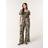 Blue Vanilla Palm Print Jumpsuit - Khaki