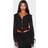 PrettyLittleThing Chiffon Ruffle Tie Front Blouse - Black