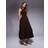 River Island Bubble Hem Linen Blend Midi Dress - Dark Brown