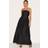 PrettyLittleThing Petite Bandeau Floaty Maxi Dress - Black