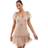 New Look frill skirt mini dress in brown floral pattern-Pink