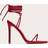 PrettyLittleThing Faux Suede Round Toe Barely There Heeled Sandals - Red