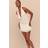PrettyLittleThing Chiffon Cowl Neck Ruched Scarf Detail Mini Dress - Almond