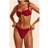 PrettyLittleThing Burgundy U Bar Tanga Bikini Bottoms - Red