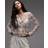 Topshop Knitted Crew Neck Flower Crochet Cardigan - Neutral