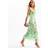 New Look Women's Frilly Trimmed Mesh Midi Dress - Green Floral