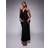 ASOS DESIGN Drape Bodice Satin Mix Maxi Dress With Tie Back - Black
