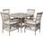 Hill Interiors Provence Collection 4 Seater - Beige / Glass Patio Dining Set