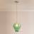 ValueLights Lane Green Glass 5 Tier Layered Shade Brushed Chrome Single Ceiling Light Pendant Lamp