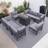 Latitude Run Berdene Moduler 8 Seater Fire Pit Table - Black Patio Dining Set