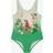Molo Girls Horse Print Swimsuit - Green