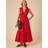 Nobody's Child Ianthe Sleeveless Cotton Midi Dress - Red