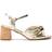 Moda In Pelle Mokara Leather Twist Knot Block Heel Sandals - Gold