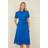 Yumi Cut Out Detail Puff Sleeve Dress - Blue