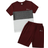 Shein Boys Letter Graphic Colorblock Tee and Track Shorts Set