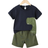 Shein Toddler Boys Cartoon Dinosaur Tee With Track Shorts