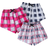 Shein 3pcs/Set Girls' Cute Simple Plaid Shorts Combination