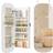 Songmics Sieradenkast Wandkast Organizer Met Ledlicht En Slot - Wit Oppervlak/Beige
