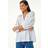 Roman Blue Dobby Stripe Print V-Neck Blouse - Blue