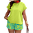 Shein Plus Holiday Casual Solid Color Batwing Top Random Print Shorts pcs Set