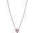 Pandora Silver Elevated Heart Pink Crystal Necklace - 45cm