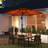 OutSunny Cantilever Garden Parasol Umbrella 3 m with Solar Led and Cover Orange