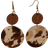 Shein 1pair Vintage Cow Pattern Round Drop Earrings For Women For Daily Decoration