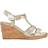 Dune London Kastro Leather Cork Wedge Sandals - Gold