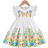 Shein Baby Girl Elegant Floral Printed Ruffle Sleeve Dress With Empire Waist SpringSummer Fashion