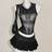 Shein Y2K Summer Black Mesh Sheer Sexy Rhinestone Glitter - Black