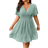 Shein Plus Swiss Dot Butterfly Sleeve Ruffle Hem Dress For Summer Vacation