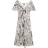 River Island Womens Cream Abstract Tie Front Swing Midi Dress