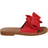 Shein Women Non-slip Bow Decor Slide Sandals, Fashionable Red Polyester Flat Sandals