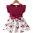 Shein Baby Girls Butterfly Print Belted Casual Dress