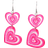 Shein 1pair Love Heart Shaped Acrylic Earrings Suitable For Women's Daily Wear