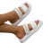 Shein Women Quilted Decor Flat Sandals, Fashion White Slide Sandals