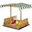 OutSunny Kids Square Wooden Sandpit Children Cabana Sandbox Outdoor Backyard Playset Green One Size