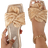Shein Damen Flache Pantoffeln, champagnerfarbene modische & bequeme Sandalen, Damen Lässig Zehentrenner Sandalen für den Urlaub, eleganter minimal