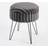 OHS Faux Fur Ribbed Charcoal Seating Stool 45cm