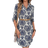 Shein Womens Summer Floral Print Long Sleeve Loose Shirt Dress
