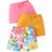 Shein 3pcs/Set Baby Girls' Romantic Floral Printed Top And Pure Colored Shorts