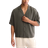 Shein Mens Seersucker Boxy Oversized Cropped Shirt In Green