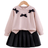 Shein Casual Cute Knit Sweatshirt Set - Black