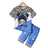 Shein Young Girl Cool Leopard Print Short Sleeve TShirt And Faux Denim Leggings Set For Concerts