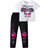Shein Young Girls Valentines Day Cartoon Character Pattern Printed Short Sleeve TShirt Long Pants Set Suitable For Autumn